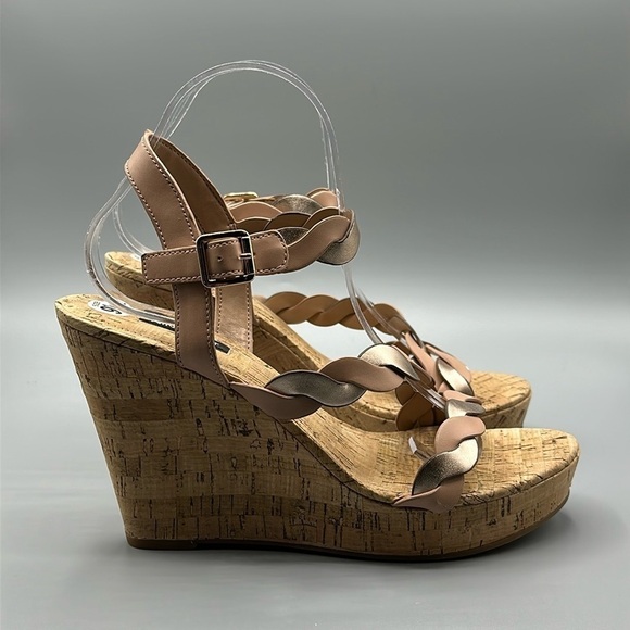 Nine West Brette Cork Platform Wedge Sandals Women's Size 9.5 - Picture 1 of 9
